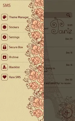 GO SMS Paris Theme android App screenshot 1